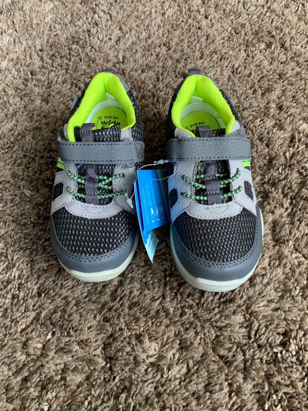 Stride Rite 360 Artin 2.0 Sneakers Shoes Gray Lime Boys size 9M